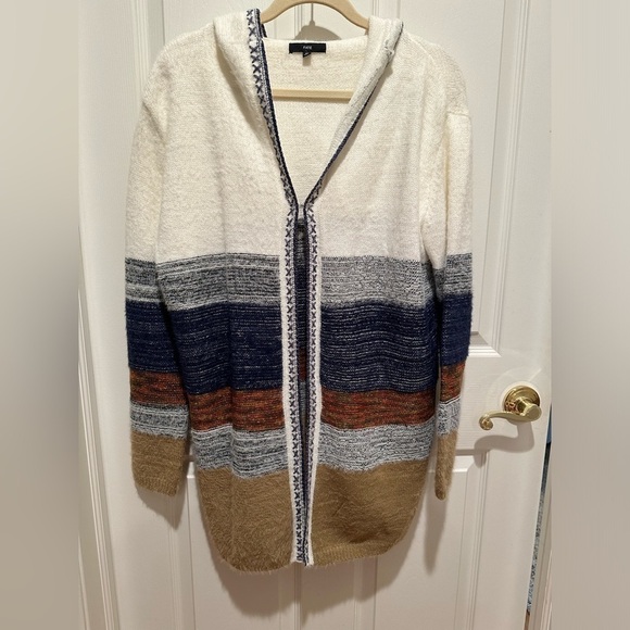 Fate Siena Hooded Color Block Cardigan - Medium - Picture 2 of 4